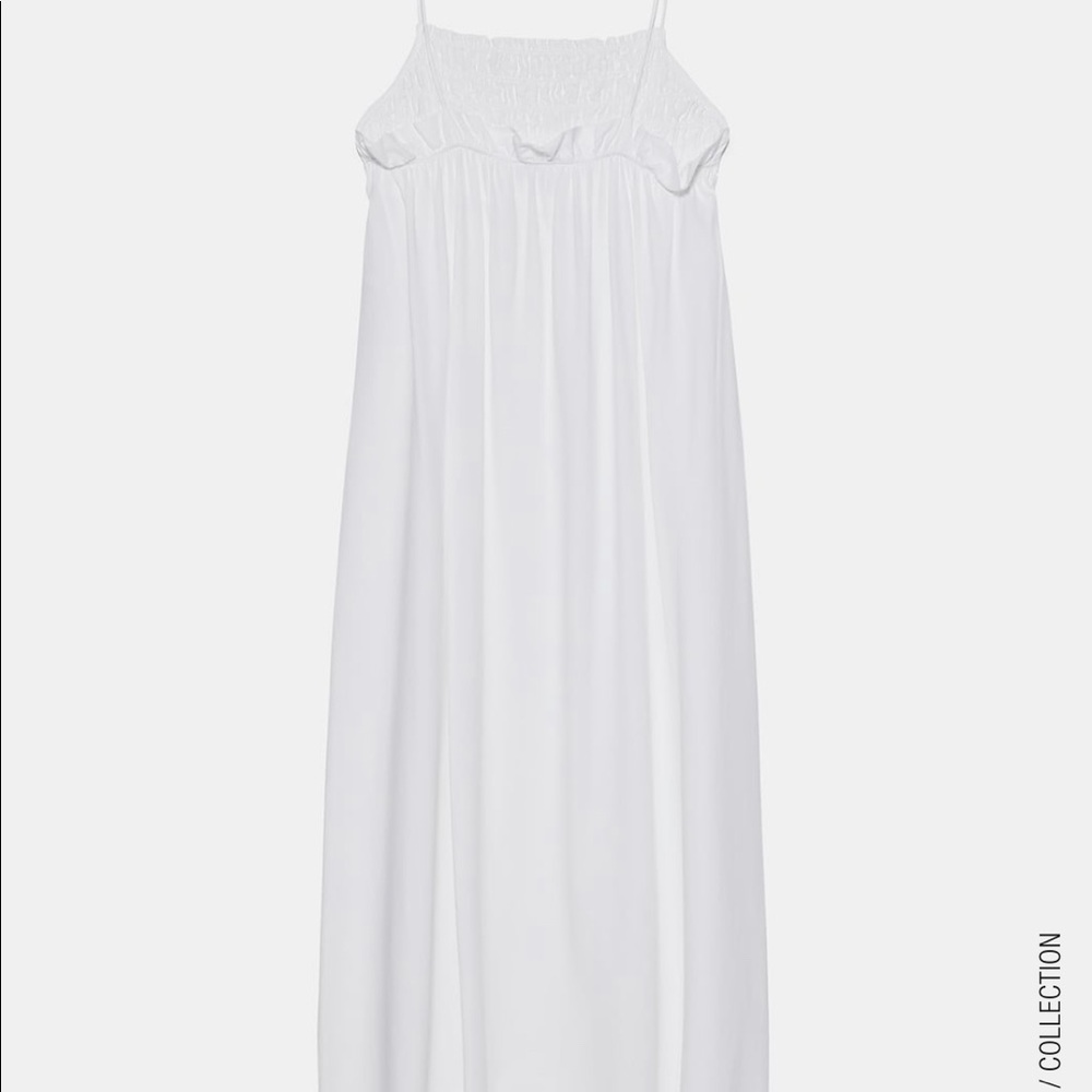 Zara elasticized dress med white - Picture 3 of 4